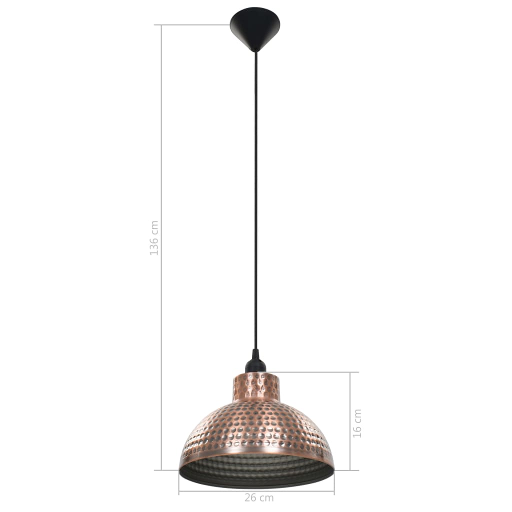 Taklamper 2 stk halvkuleformet kobberfarget