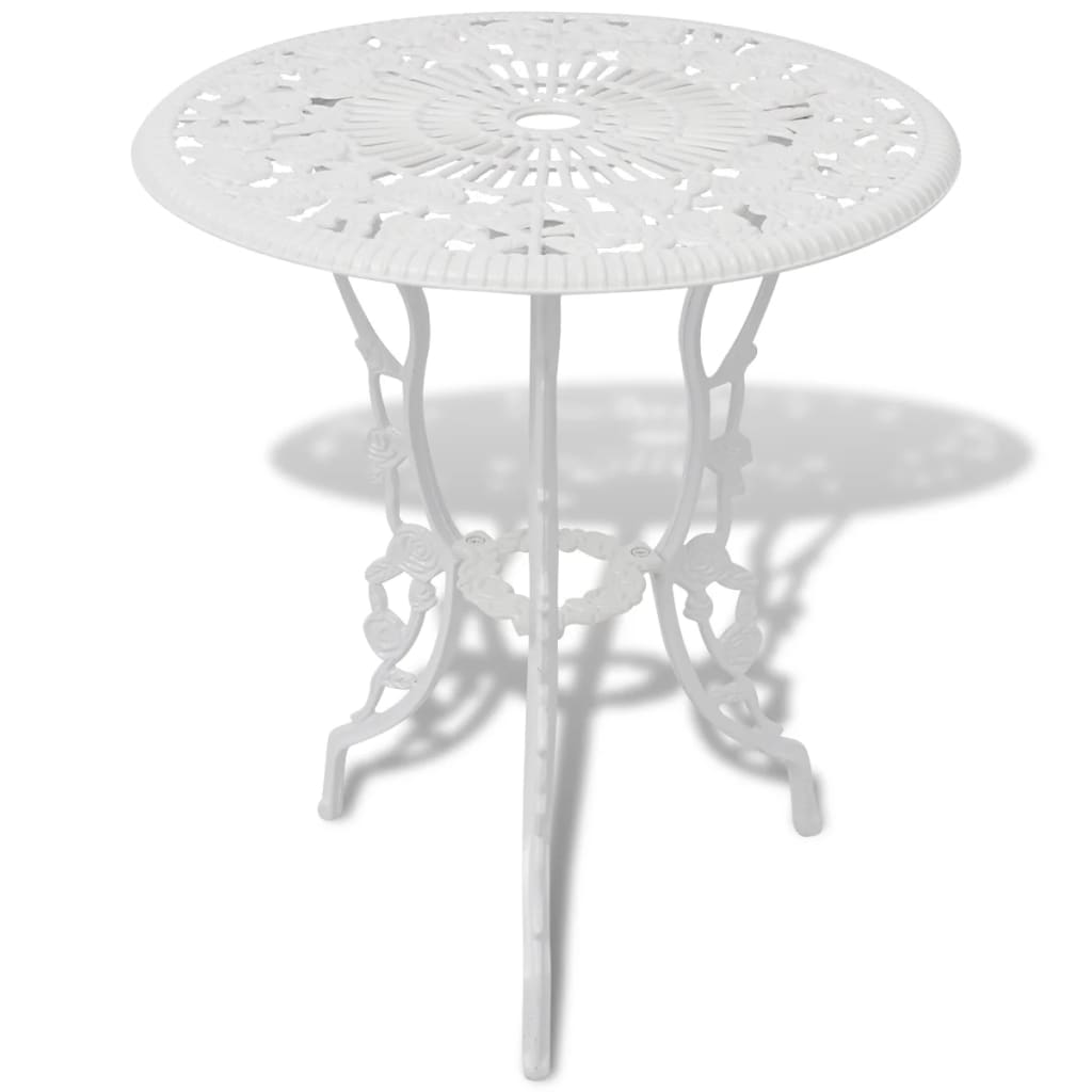 Bistrosett 3 deler støpt aluminium hvit