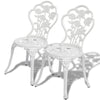 Bistrosett 3 deler støpt aluminium hvit