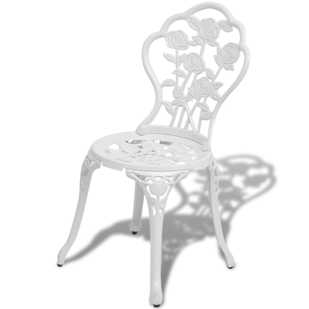 Bistrosett 3 deler støpt aluminium hvit