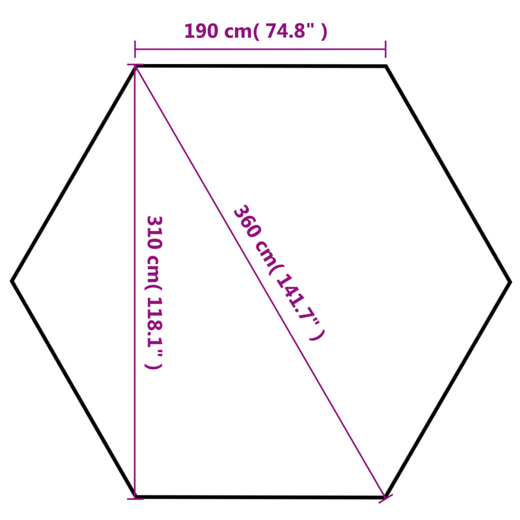 Heksagonalt pop-up partytelt med 6 sidevegger grå 3,6x3,1 m