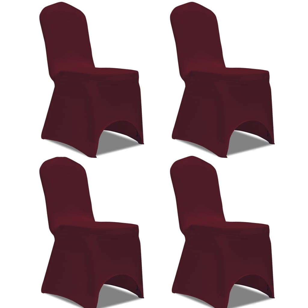 Elastisk Stoltrekk 4 stk Burgunder