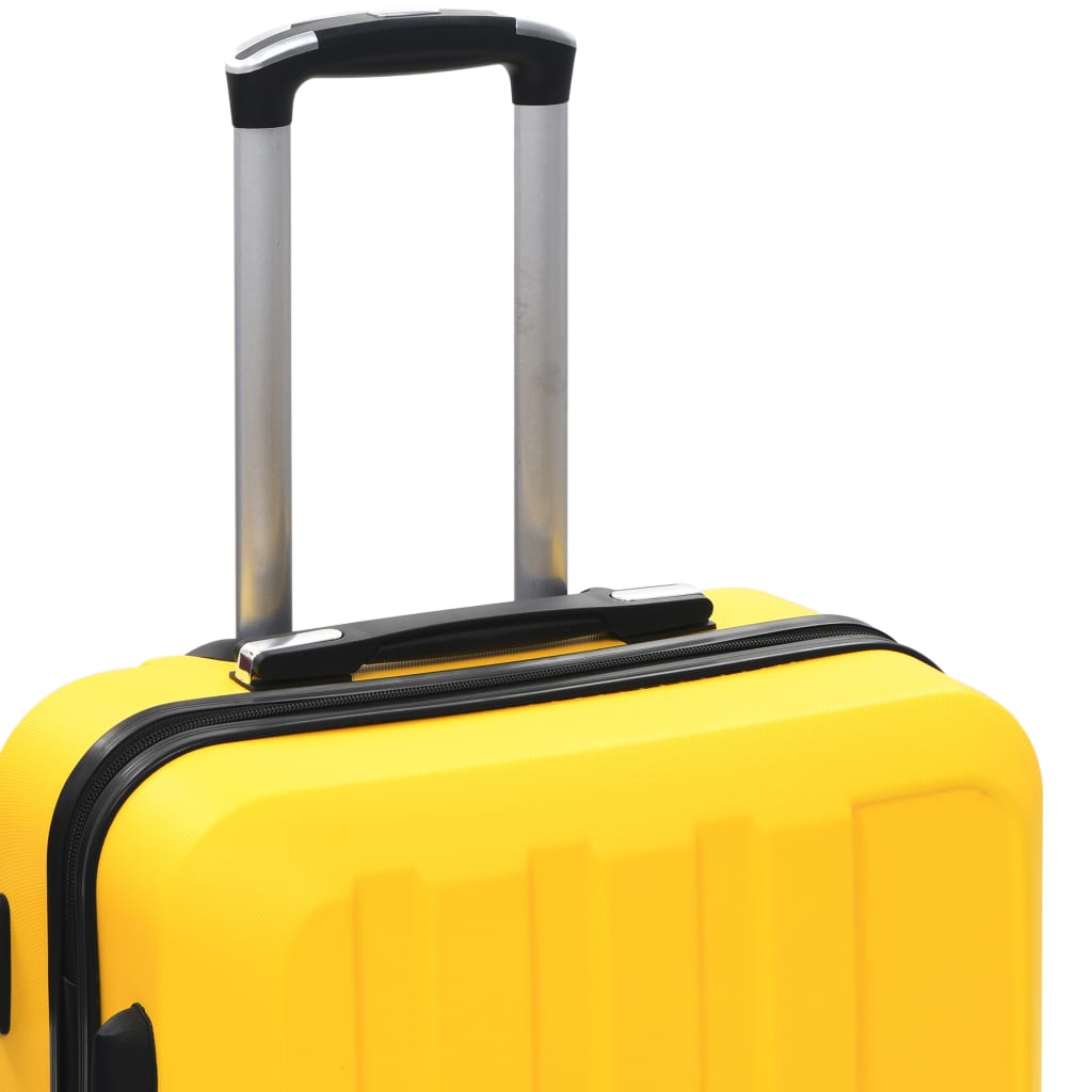 Hardplast trillekoffert sett 3 stk gul ABS