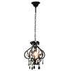 Taklampe med perler svart rund E14
