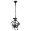 Taklampe med perler svart rund E14