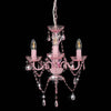 Lysekrone med perler rosa rund 3 x E14