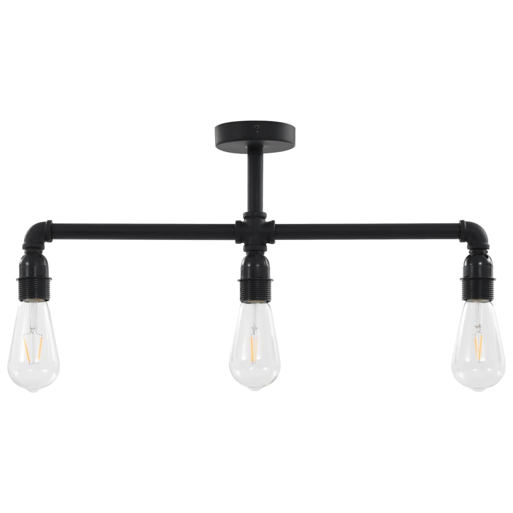 Taklampe svart 3 x E27 lyspærer