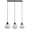 Taklampe med diamant-design svart 3 x E27 lyspærer