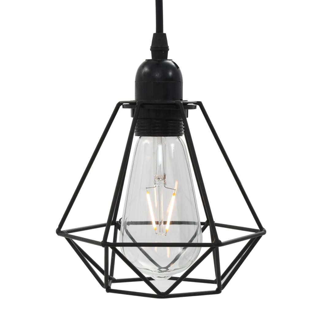 Taklampe med diamant-design svart 3 x E27 lyspærer