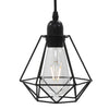 Taklampe med diamant-design svart 3 x E27 lyspærer