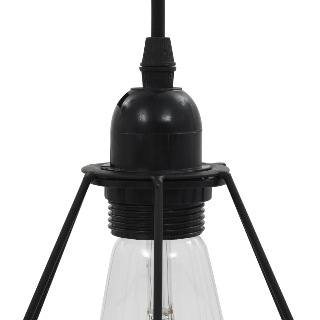 Taklampe med diamant-design svart 3 x E27 lyspærer