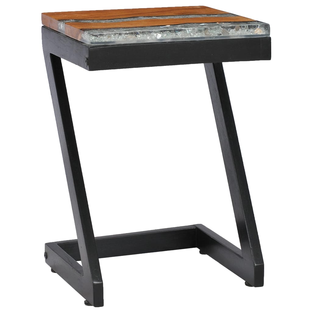Salongbord 30x30x50 cm heltre teak og polyresin