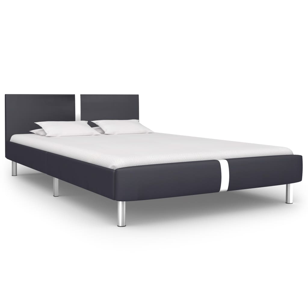 Sengeramme uten Madrass Svart kunstskinn 135x190 cm