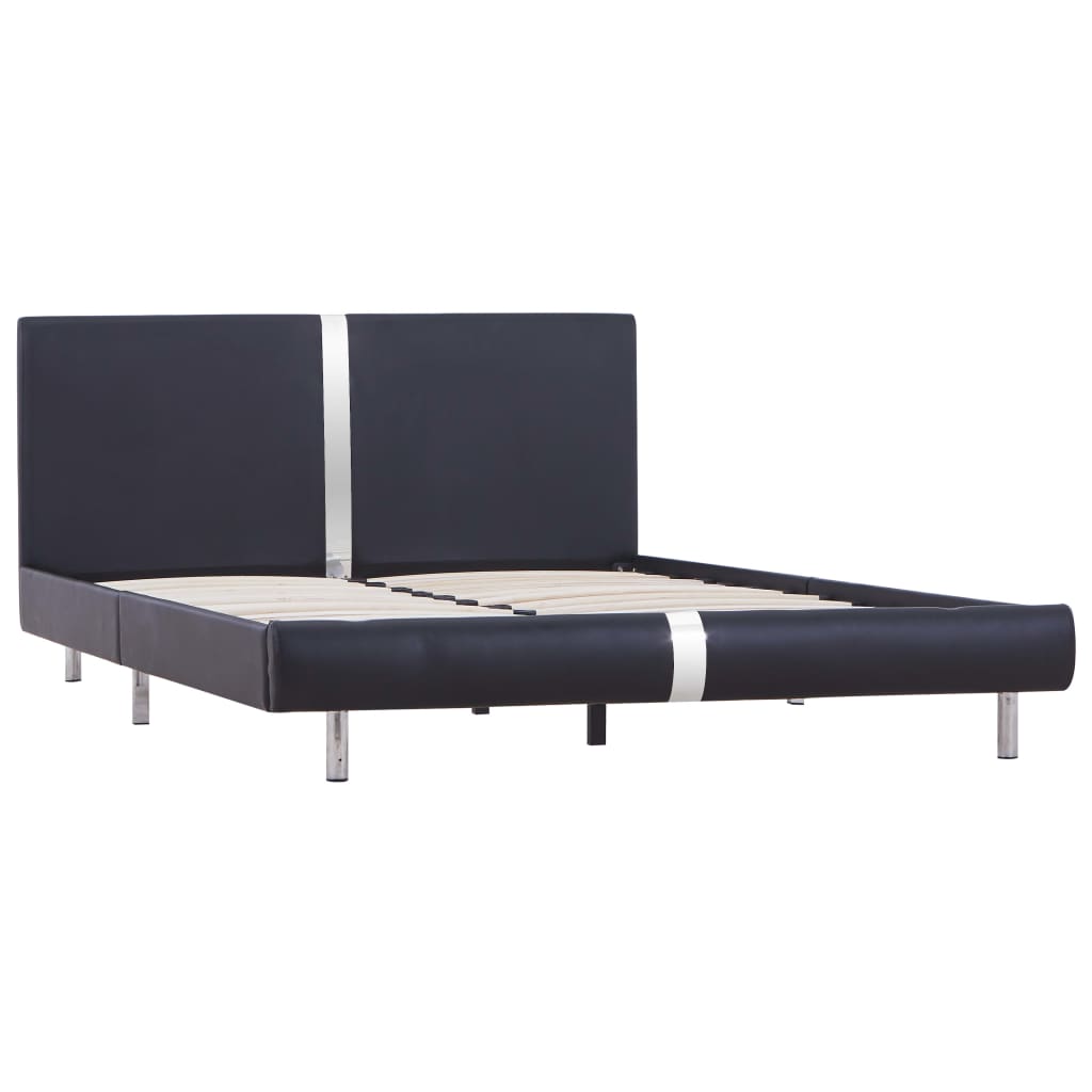 Sengeramme uten Madrass Svart kunstskinn 135x190 cm