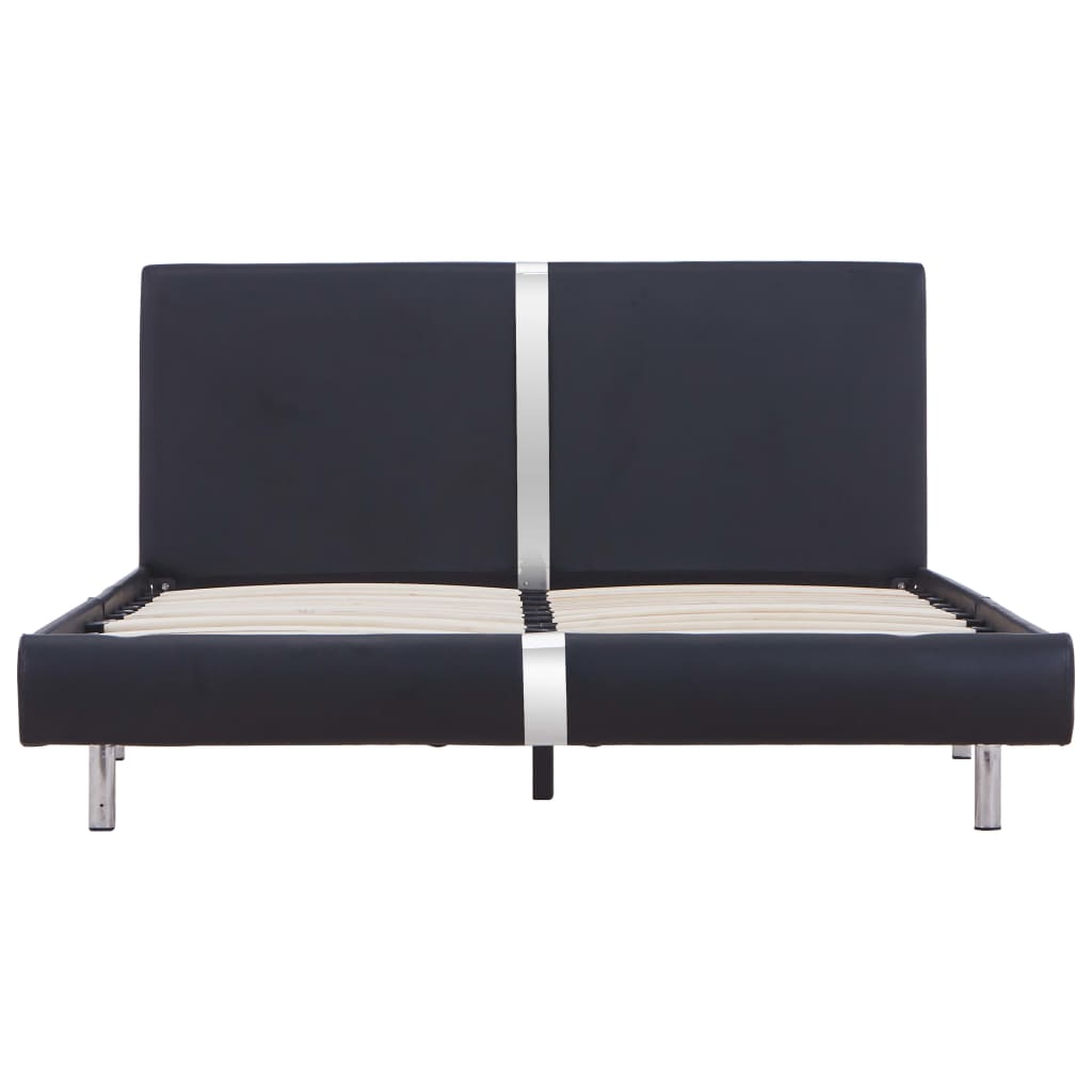 Sengeramme uten Madrass Svart kunstskinn 135x190 cm
