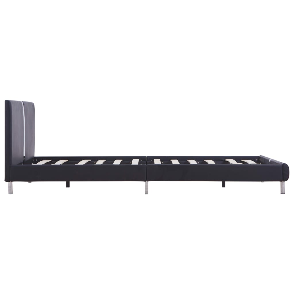 Sengeramme uten Madrass Svart kunstskinn 135x190 cm