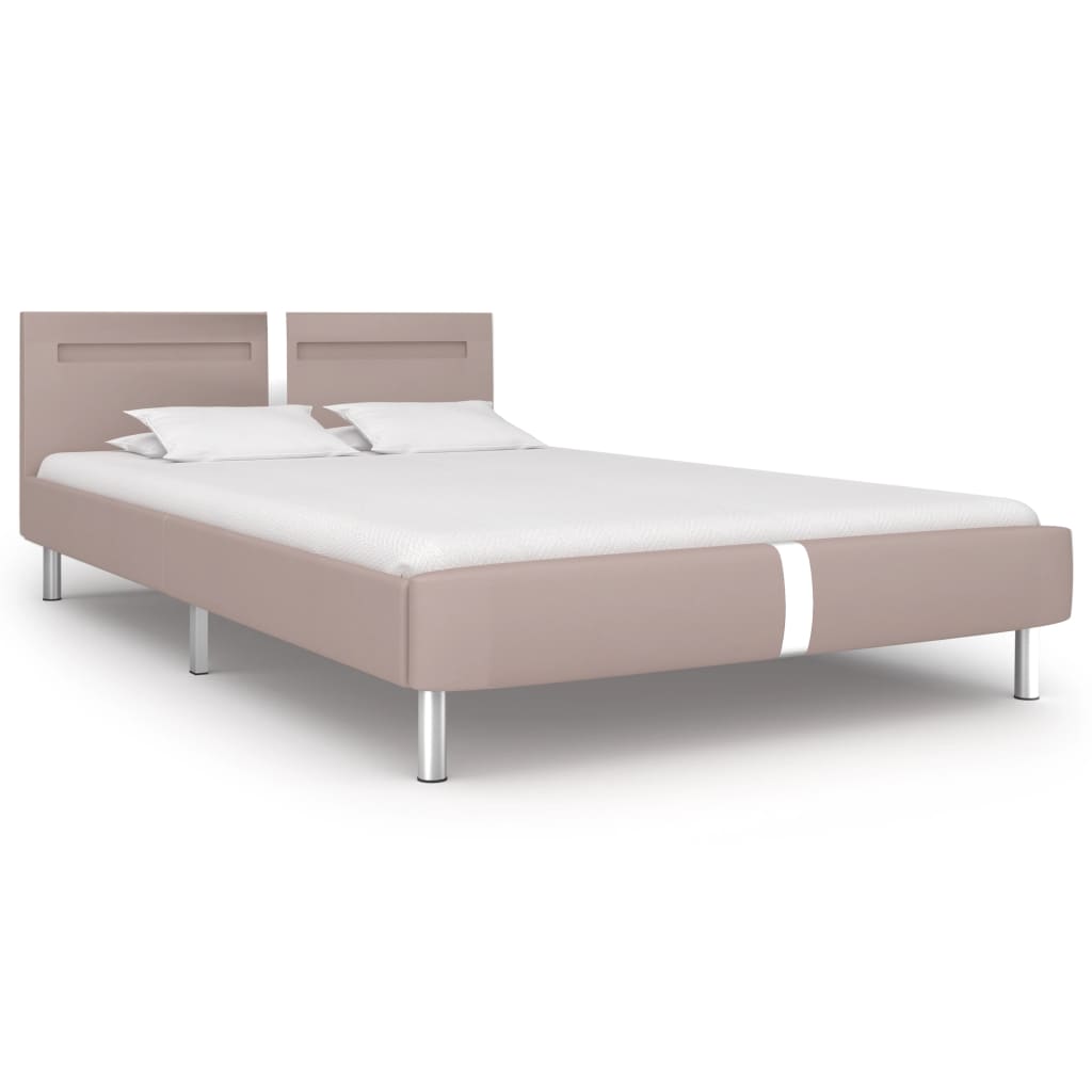 Sengeramme med LED uten Madrass Cappuccino 135x190 cm
