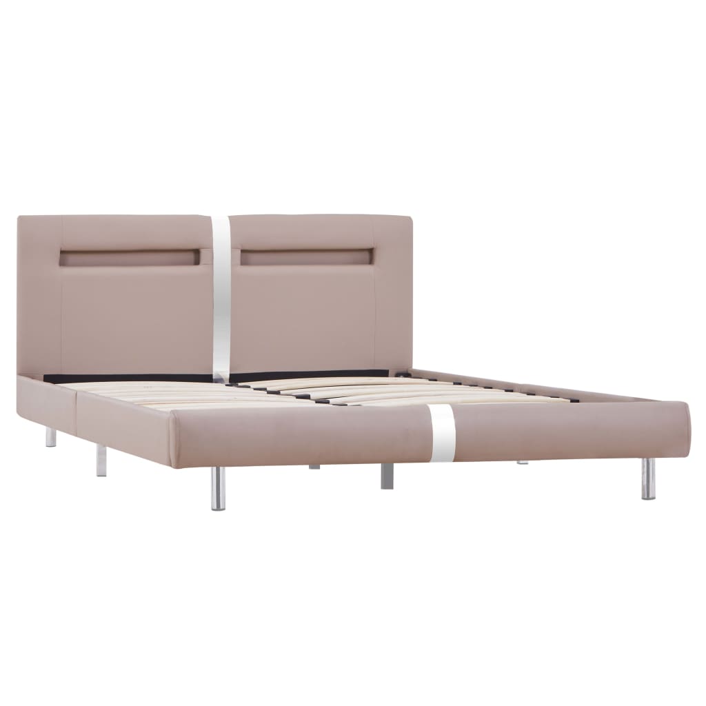 Sengeramme med LED uten Madrass Cappuccino 135x190 cm