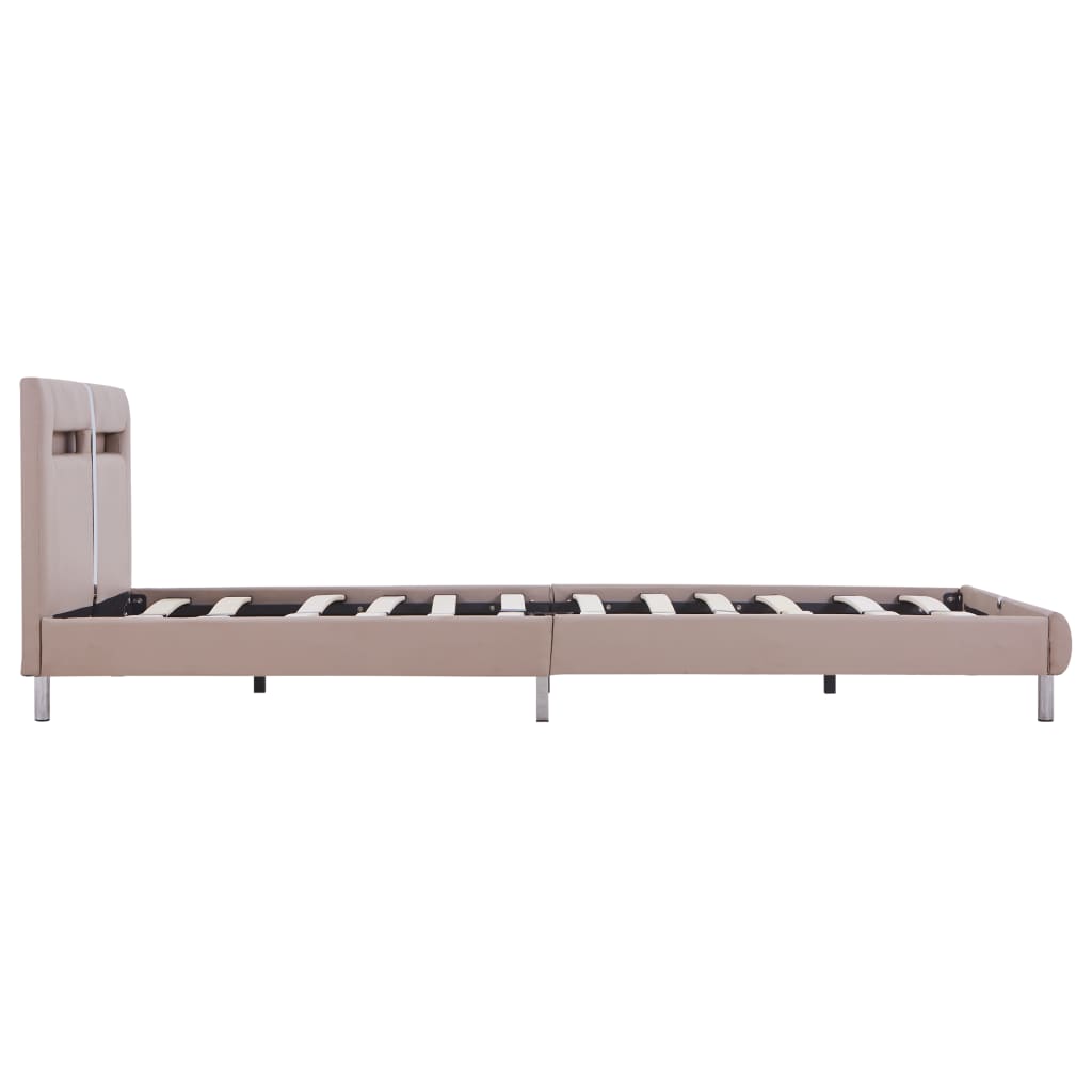 Sengeramme med LED uten Madrass Cappuccino 135x190 cm
