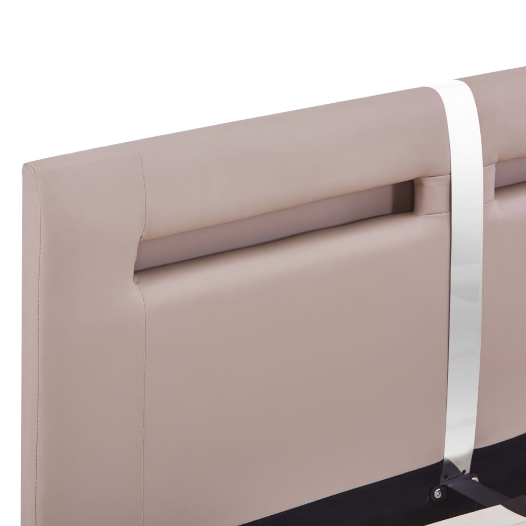 Sengeramme med LED uten Madrass Cappuccino 135x190 cm