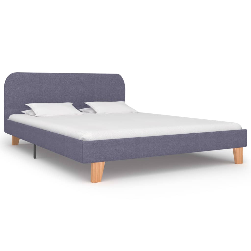 Sengeramme uten Madrass Lysegrå Stoff 135x190 cm