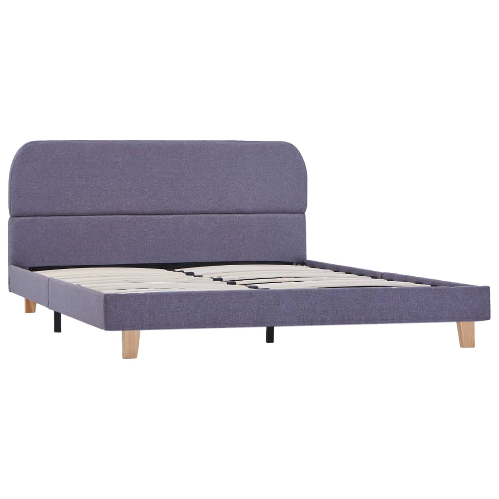 Sengeramme uten Madrass Lysegrå Stoff 135x190 cm