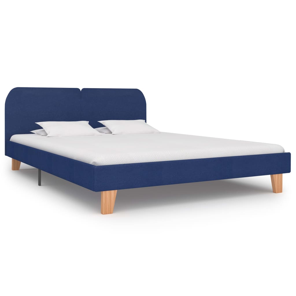 Sengeramme uten Madrass Blå Stoff 150x200 cm