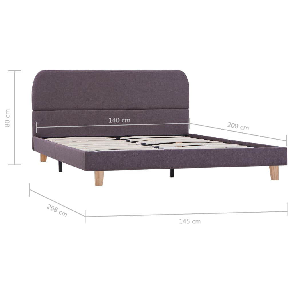 Sengeramme uten Madrass Taupe Stoff 135x190 cm