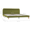 Sengeramme med LED uten Madrass Grønt Stoff 150x200 cm