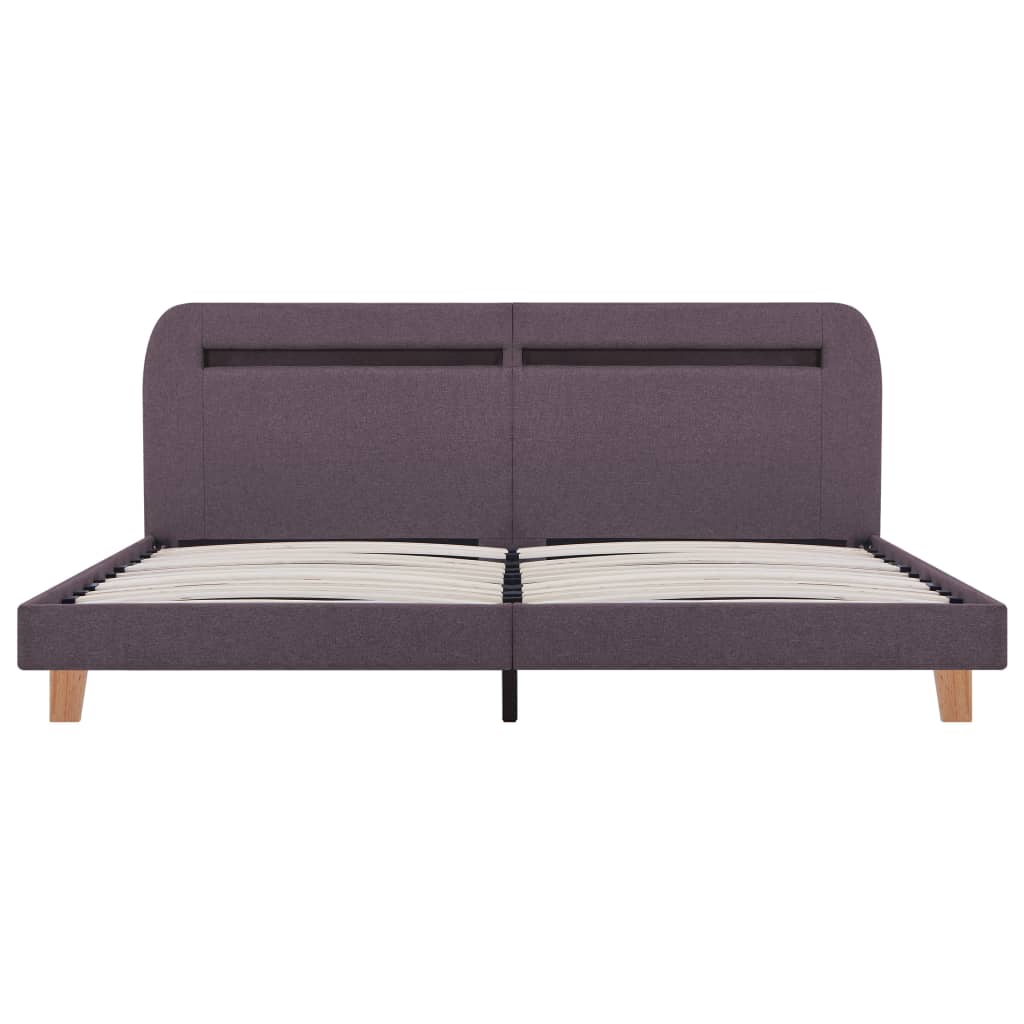 Sengeramme med LED uten Madrass Taupe Stoff 150x200 cm