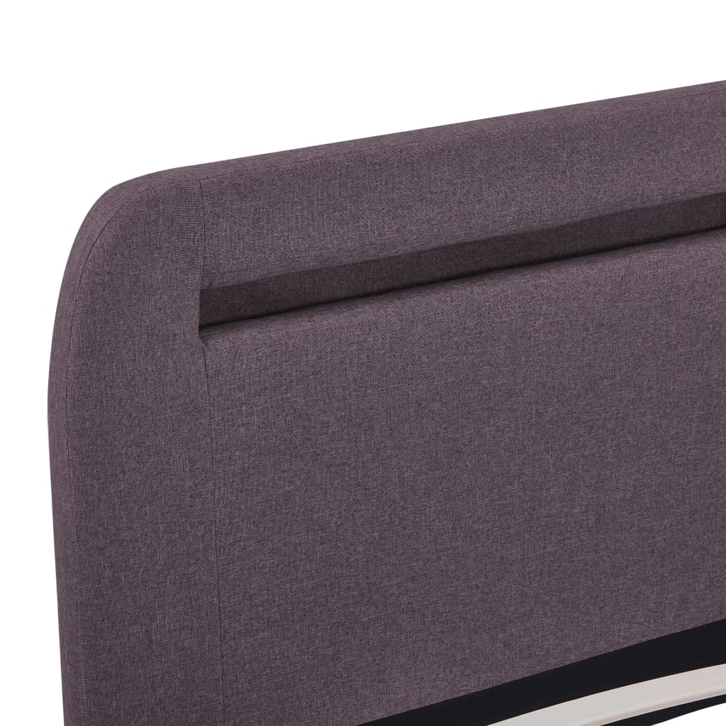 Sengeramme med LED uten Madrass Taupe Stoff 150x200 cm