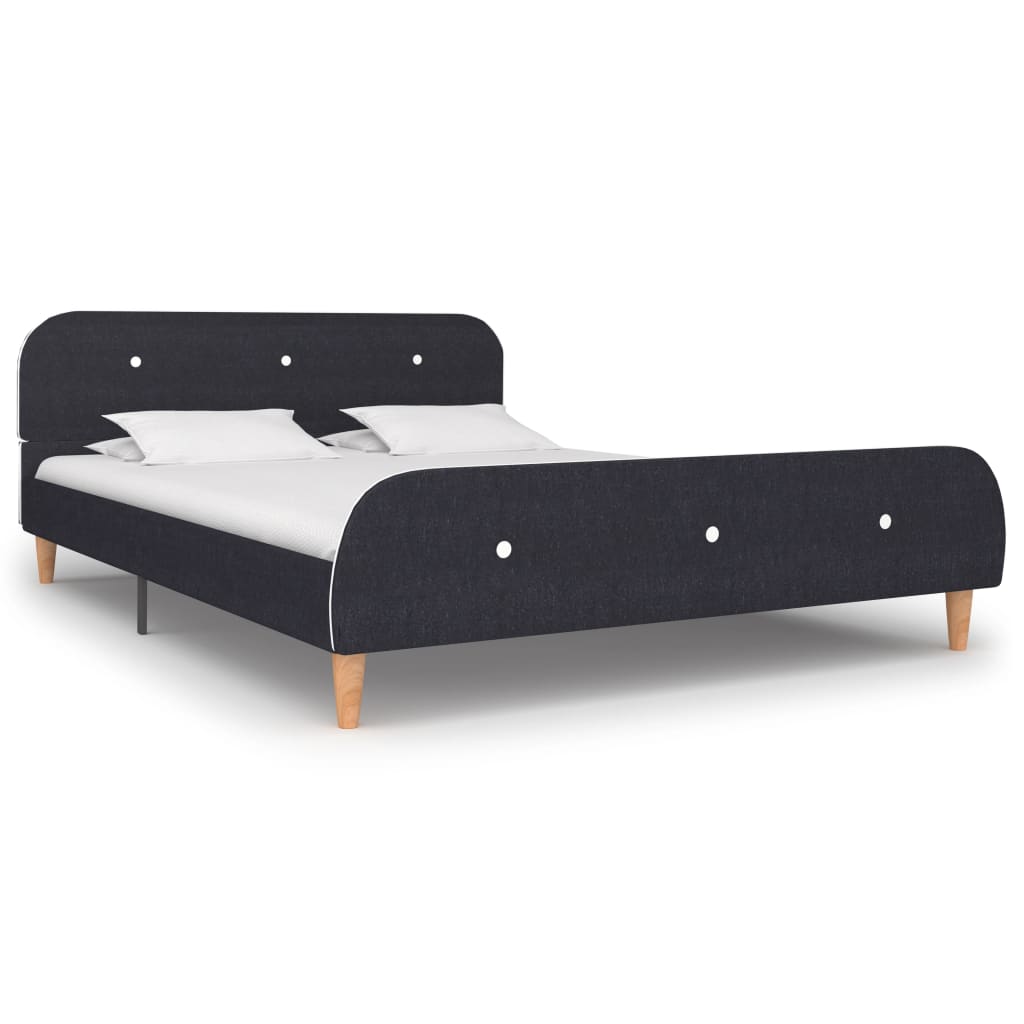 Sengeramme uten Madrass Mørkegrå Stoff 135x190 cm