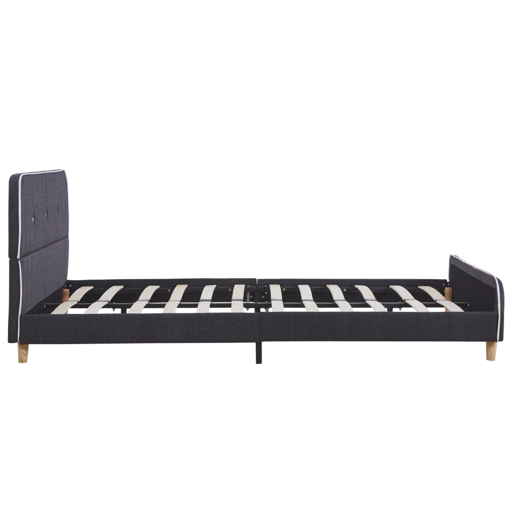 Sengeramme uten Madrass Mørkegrå Stoff 135x190 cm