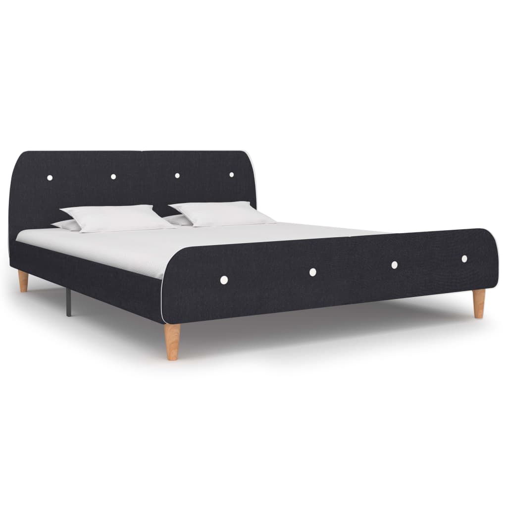 Sengeramme uten Madrass Mørkegrå Stoff 150x200 cm