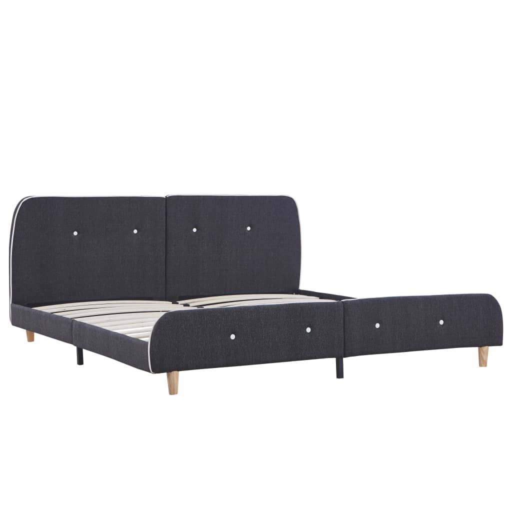 Sengeramme uten Madrass Mørkegrå Stoff 150x200 cm