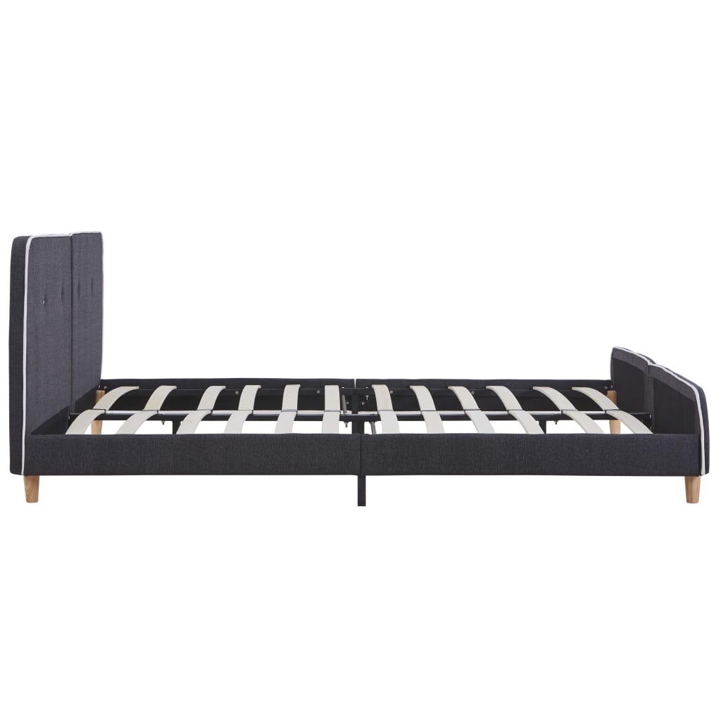 Sengeramme uten Madrass Mørkegrå Stoff 150x200 cm