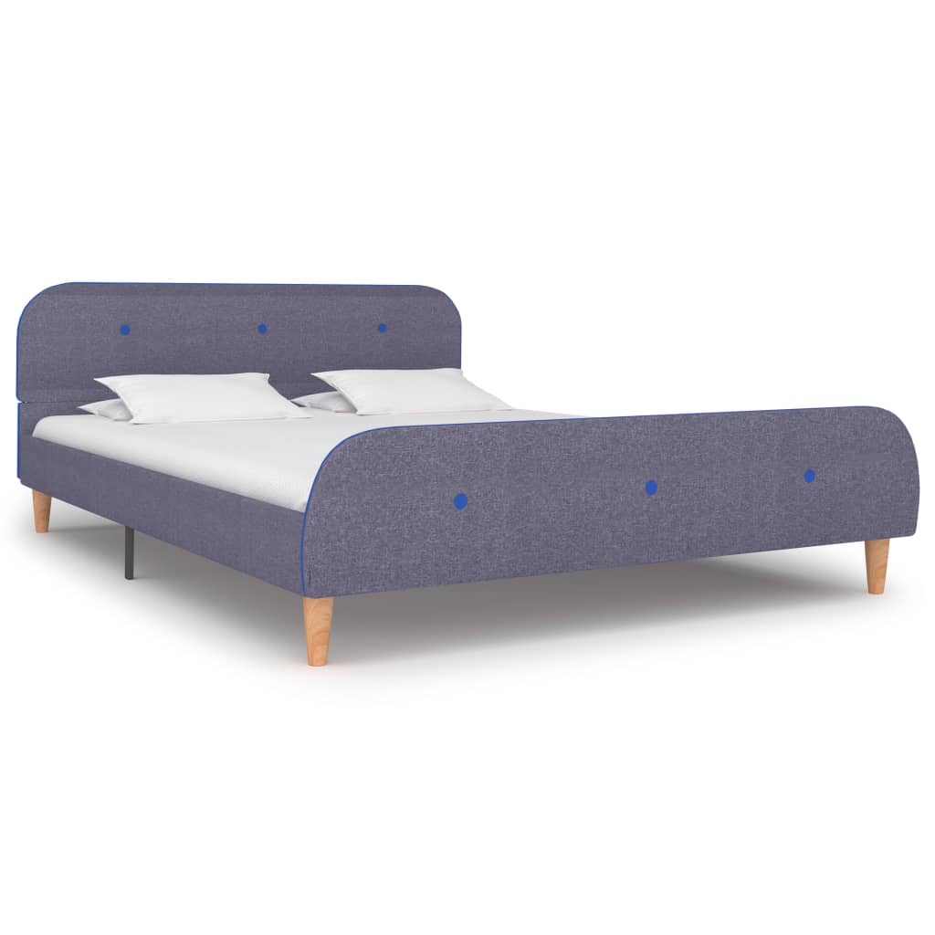 Sengeramme uten Madrass Lysegrå Stoff 135x190 cm