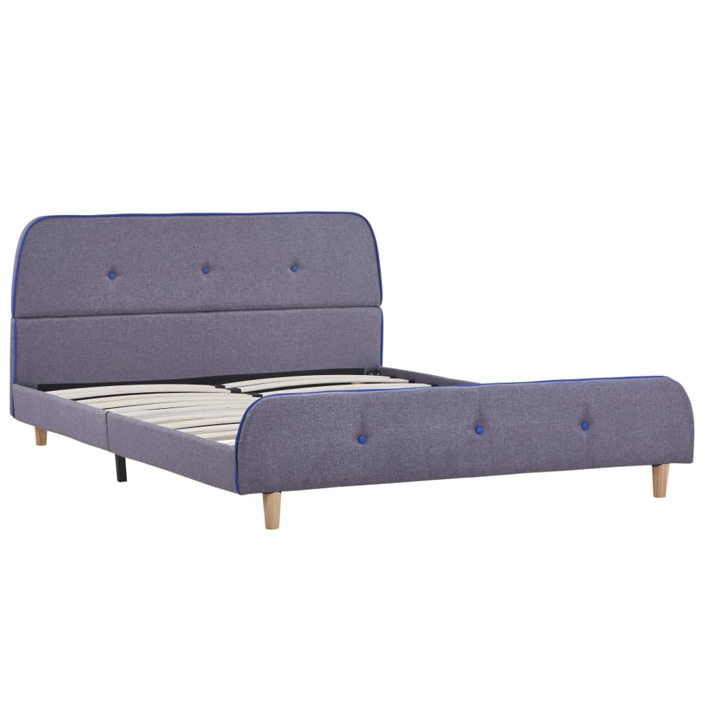Sengeramme uten Madrass Lysegrå Stoff 135x190 cm