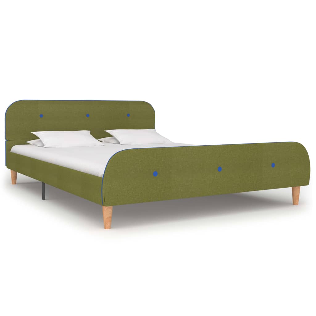Sengeramme uten Madrass Grønt Stoff 135x190 cm