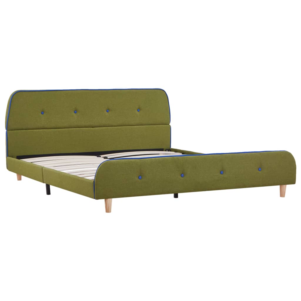 Sengeramme uten Madrass Grønt Stoff 135x190 cm