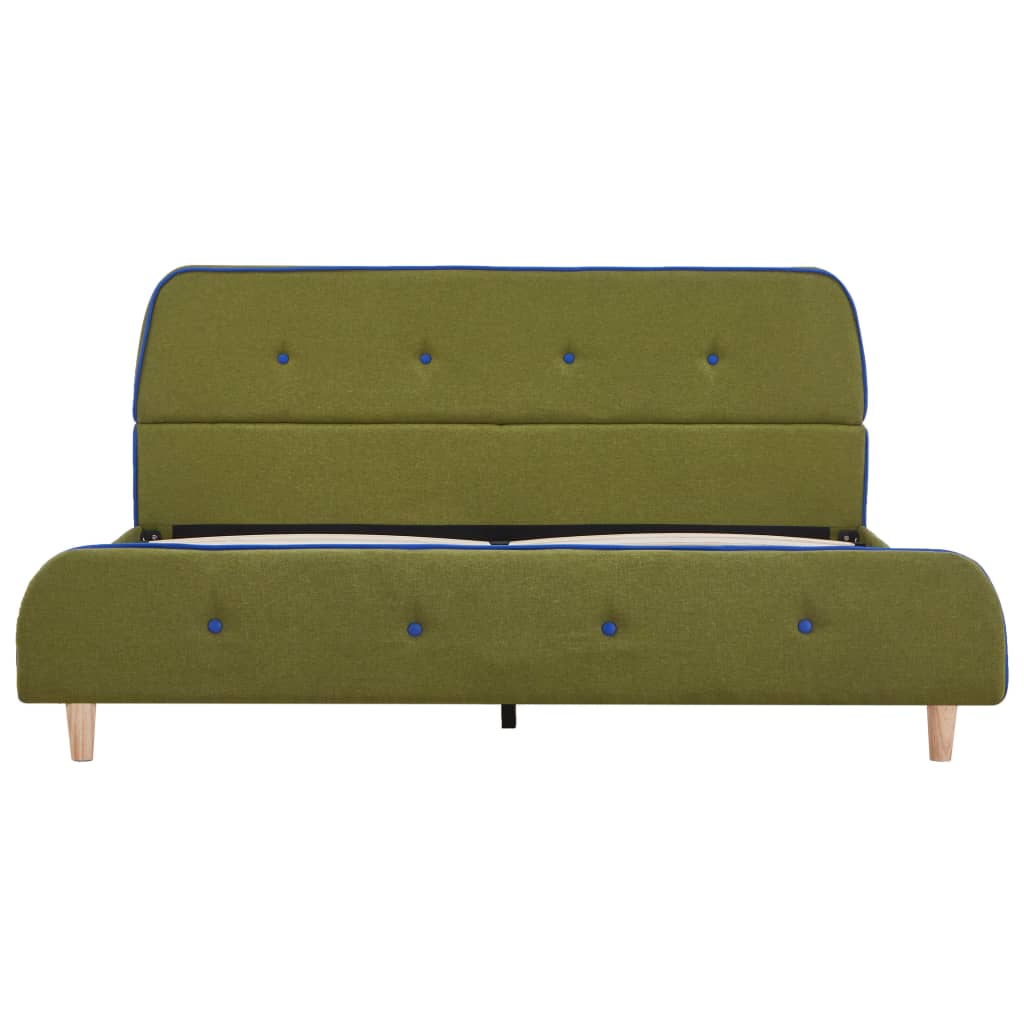 Sengeramme uten Madrass Grønt Stoff 135x190 cm
