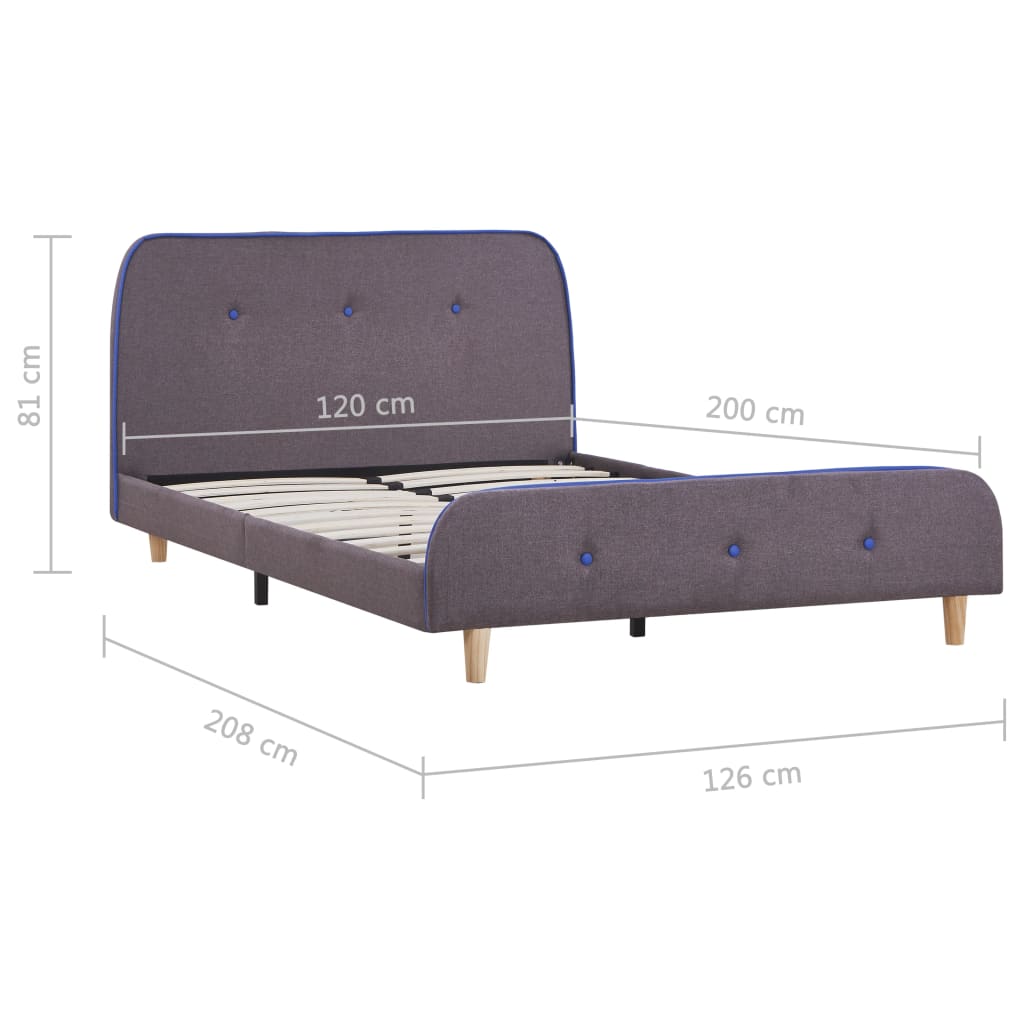 Sengeramme uten Madrass Taupe Stoff 120x190 cm