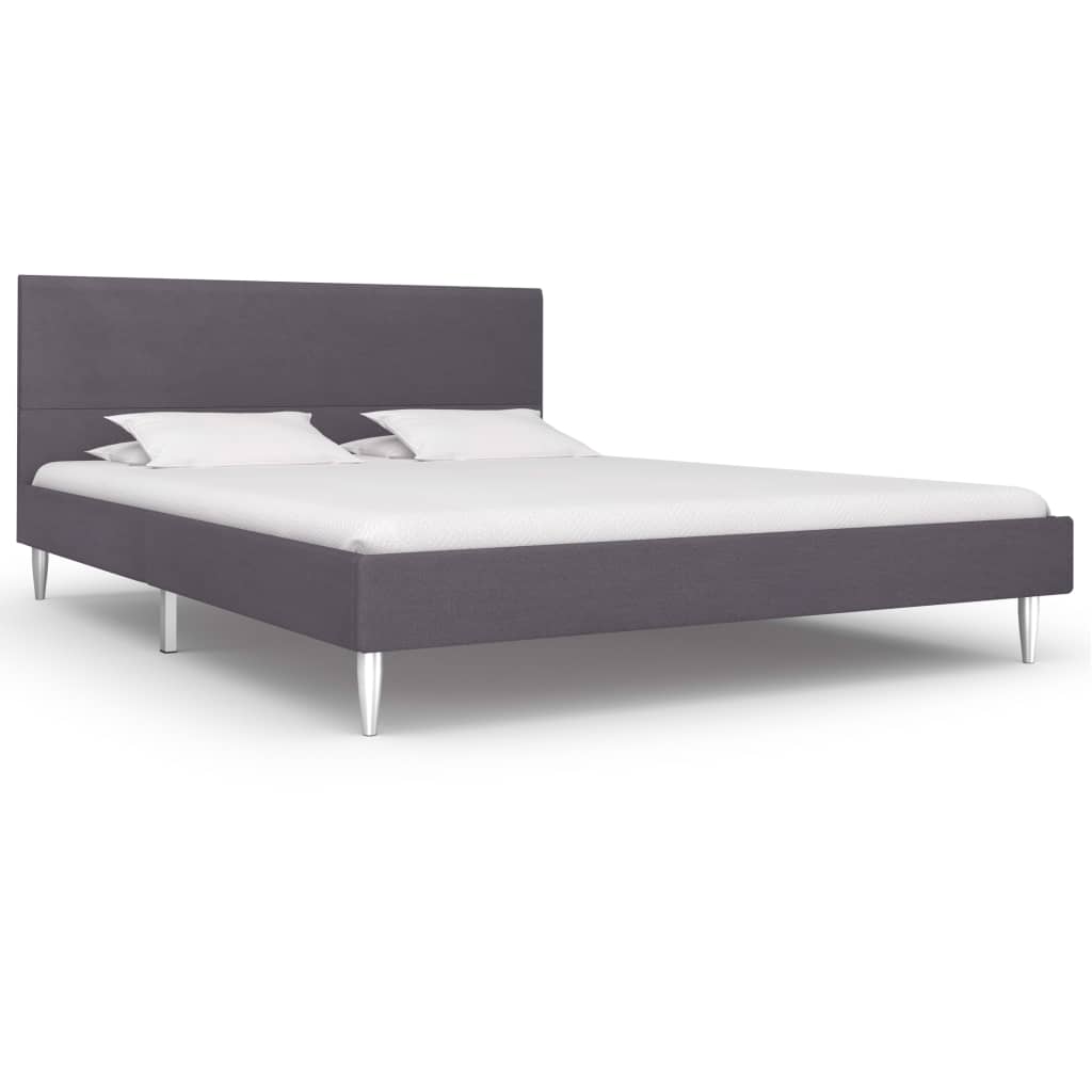 Sengeramme uten Madrass Grå Stoff 135x190 cm