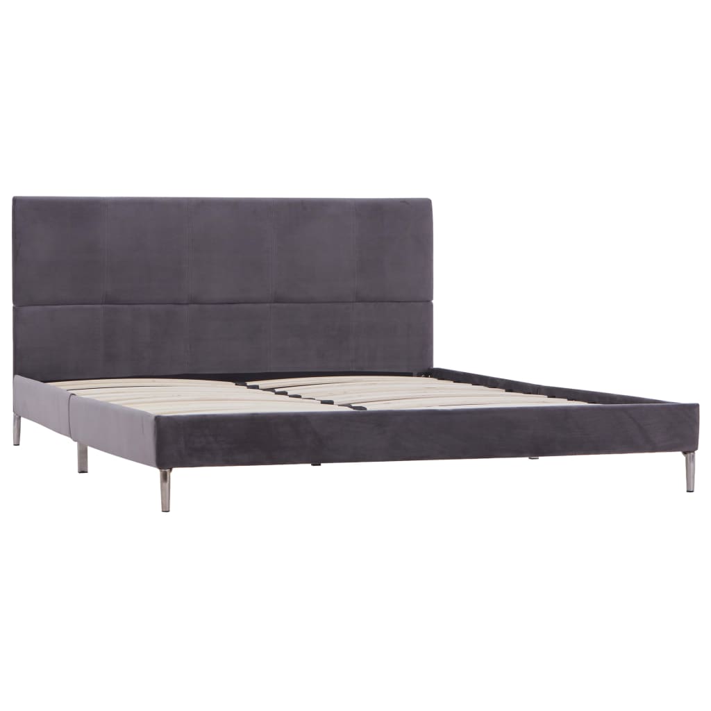 Sengeramme uten Madrass Grå Stoff 135x190 cm