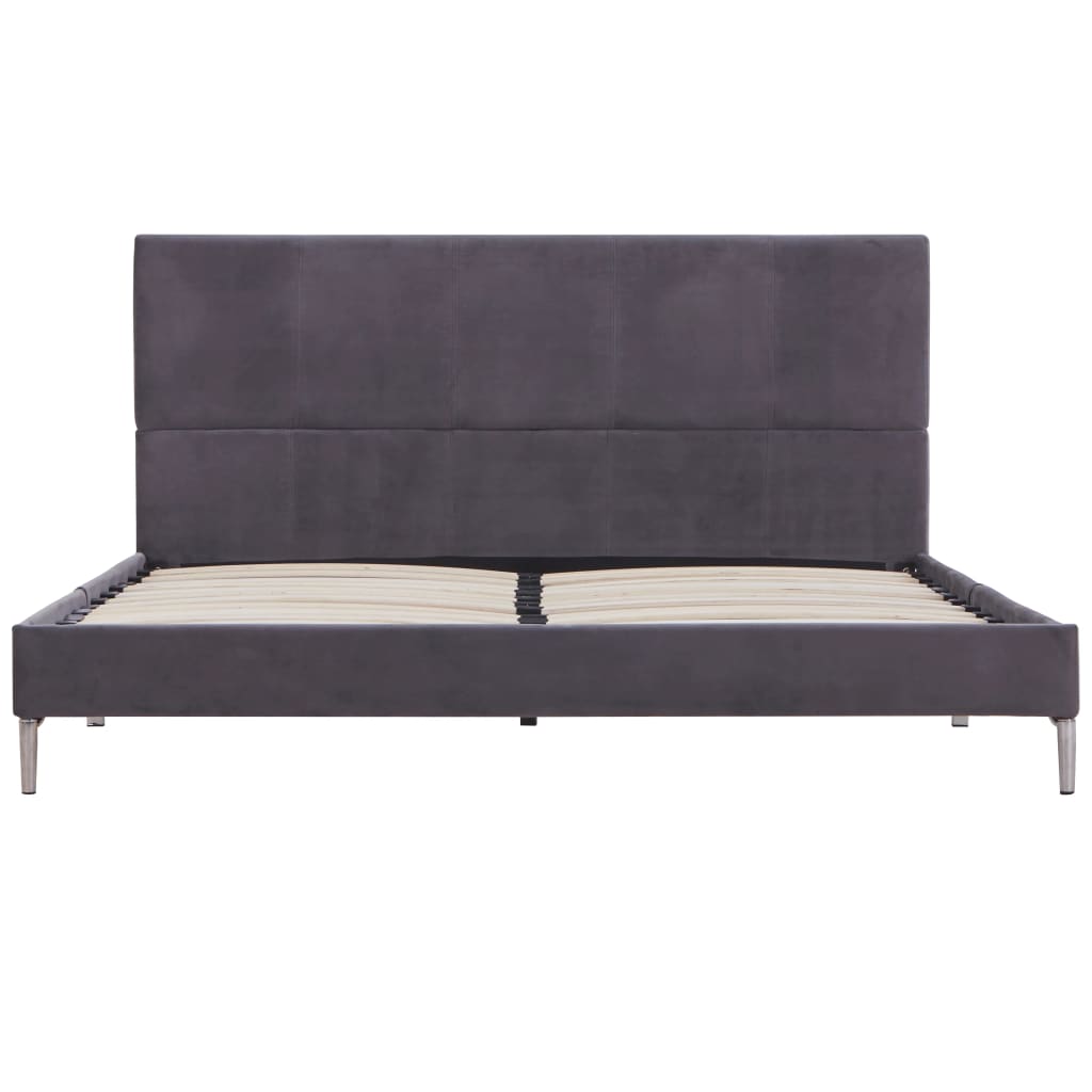 Sengeramme uten Madrass Grå Stoff 135x190 cm