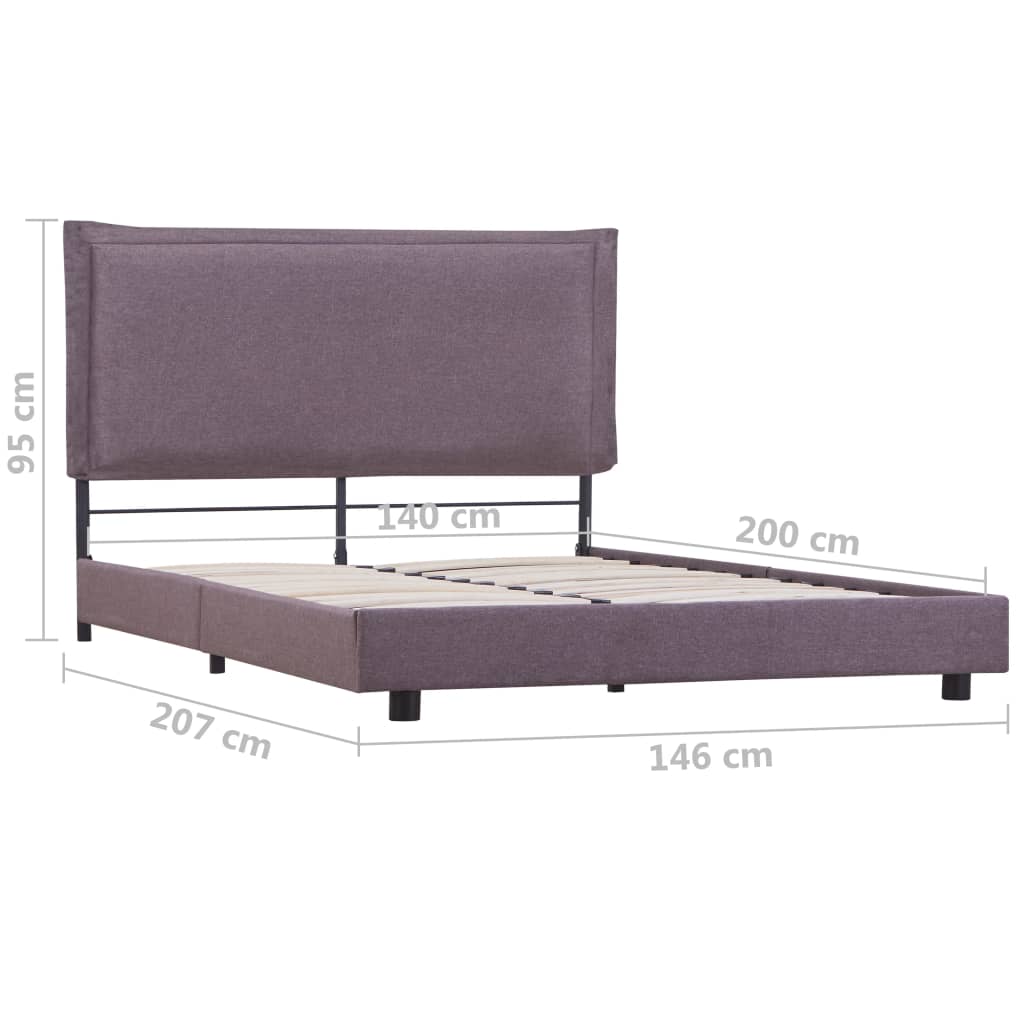Sengeramme uten Madrass Taupe Stoff 135x190 cm