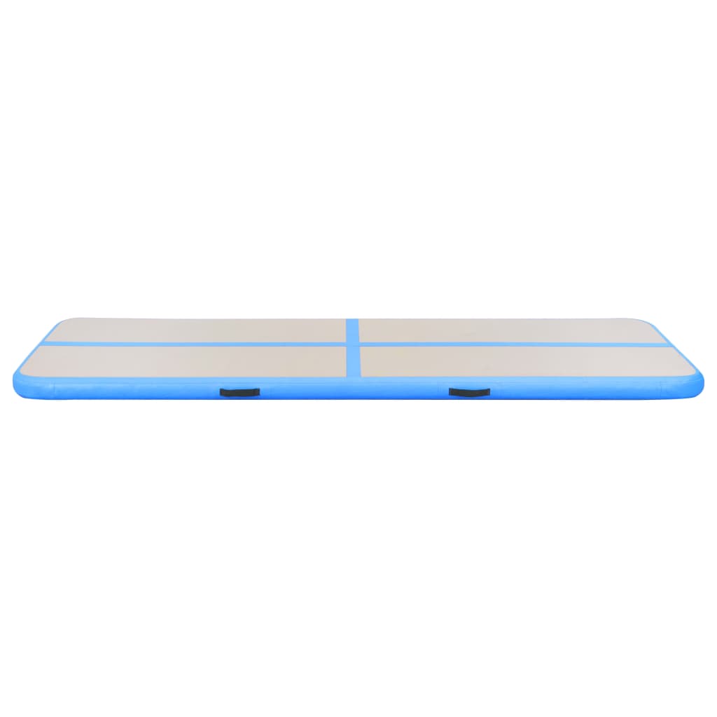 Oppblåsbar gymnastikkmatte med pumpe 500x100x10 cm PVC blå