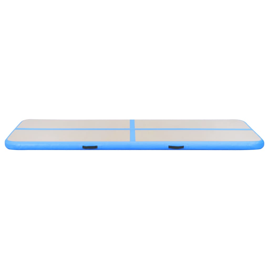 Oppblåsbar gymnastikkmatte med pumpe 800x100x10 cm PVC blå
