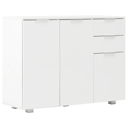 Skjenk høyglans hvit 107x35x80,5 cm