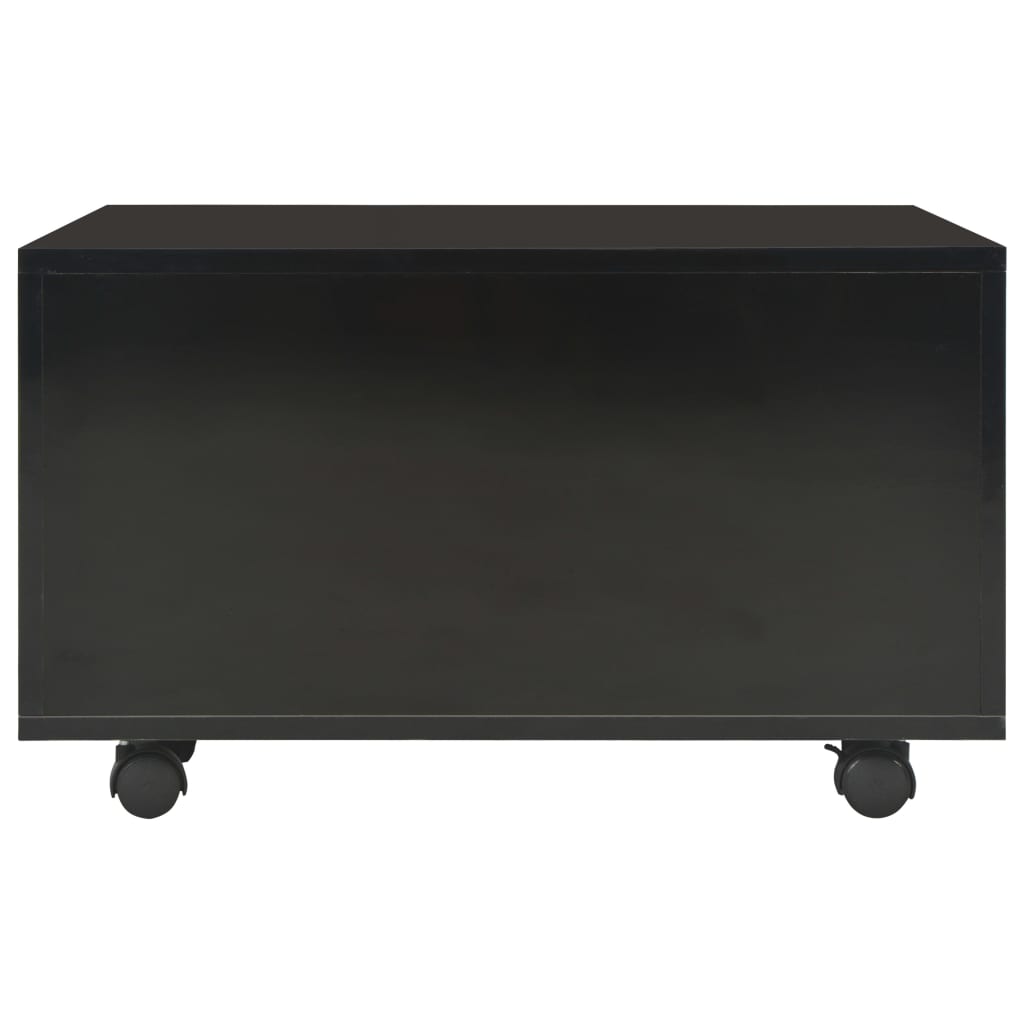 Salongbord høyglans svart 60x60x35 cm konstruert tre